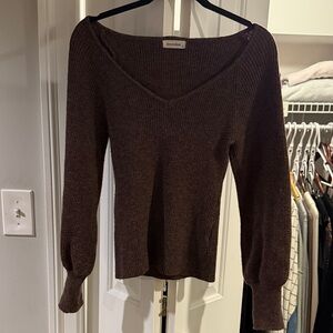 Burgundy V-Neck Sweater